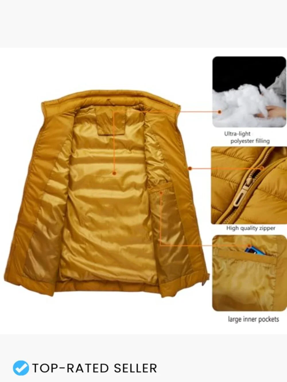 Men's Quilted Puffer Vest Lightweight Insulated Warm Zip-Up Sleeveless Layer